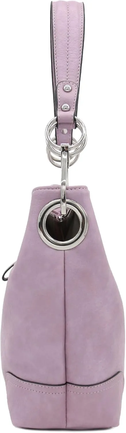 Hobo Shoulder Bag with Big Snap Hook Hardware