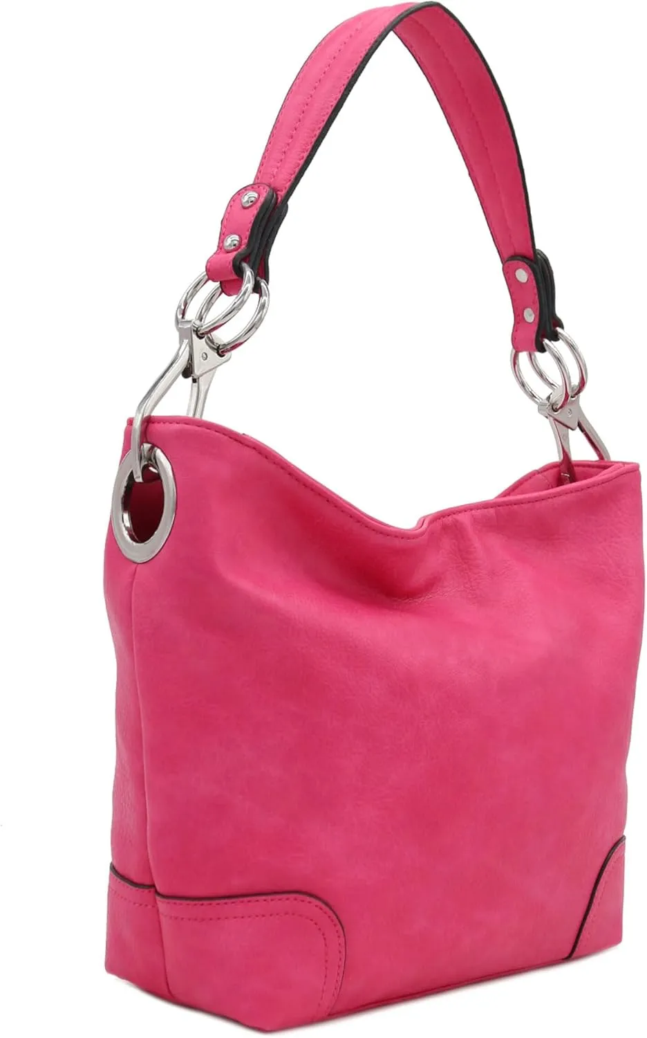 Hobo Shoulder Bag with Big Snap Hook Hardware