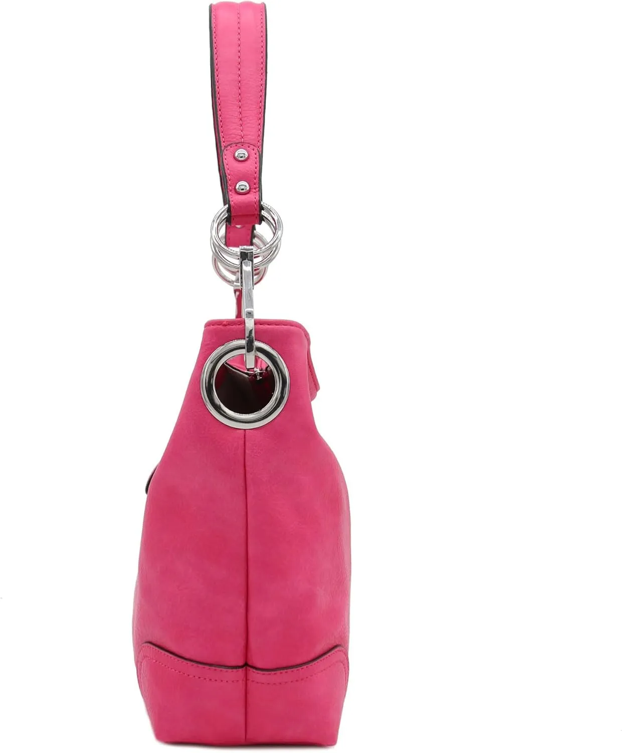 Hobo Shoulder Bag with Big Snap Hook Hardware