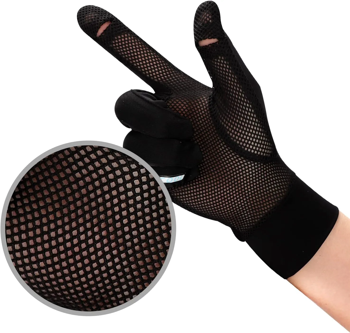 Holiberty Ladies Sun Protection Fingerless Gloves Summer Mesh Silky Cooling Women UV Driving Mittens Touchscreen Golf Cycling Gloves