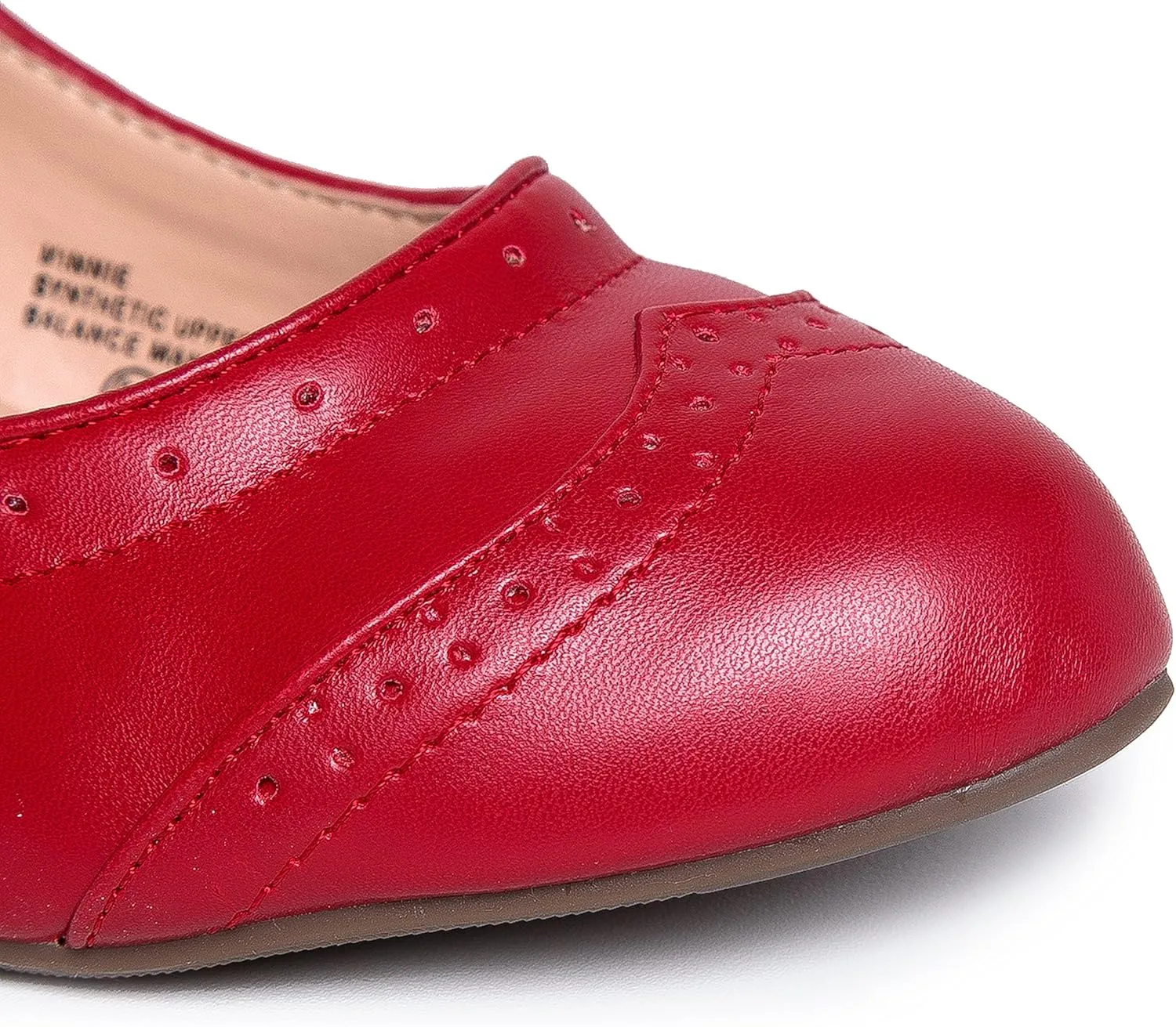 J. Adams Minnie Mary Jane - Retro Round Toe Ankle Strap Wedge - Vintage Oxford