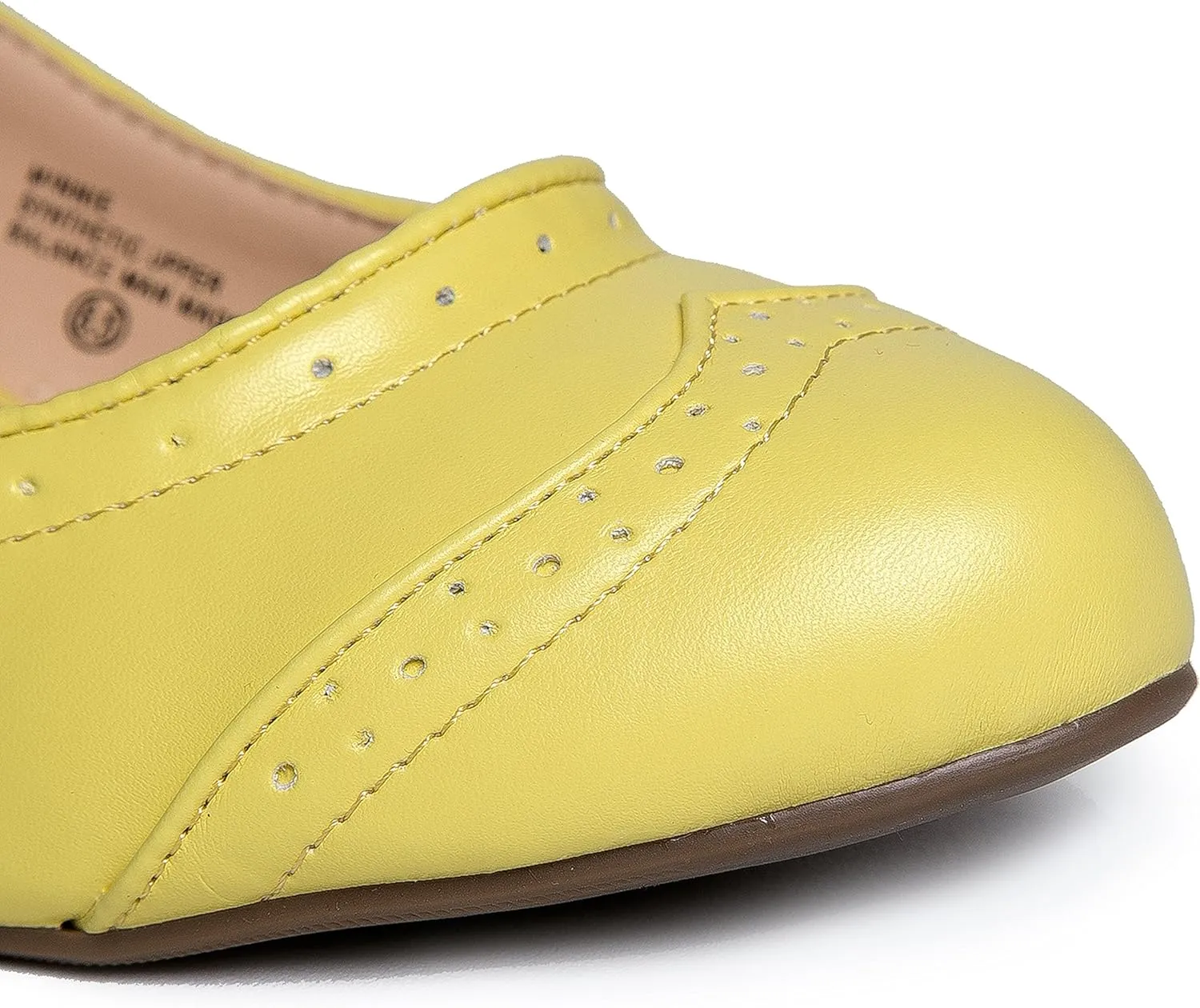 J. Adams Minnie Mary Jane - Retro Round Toe Ankle Strap Wedge - Vintage Oxford
