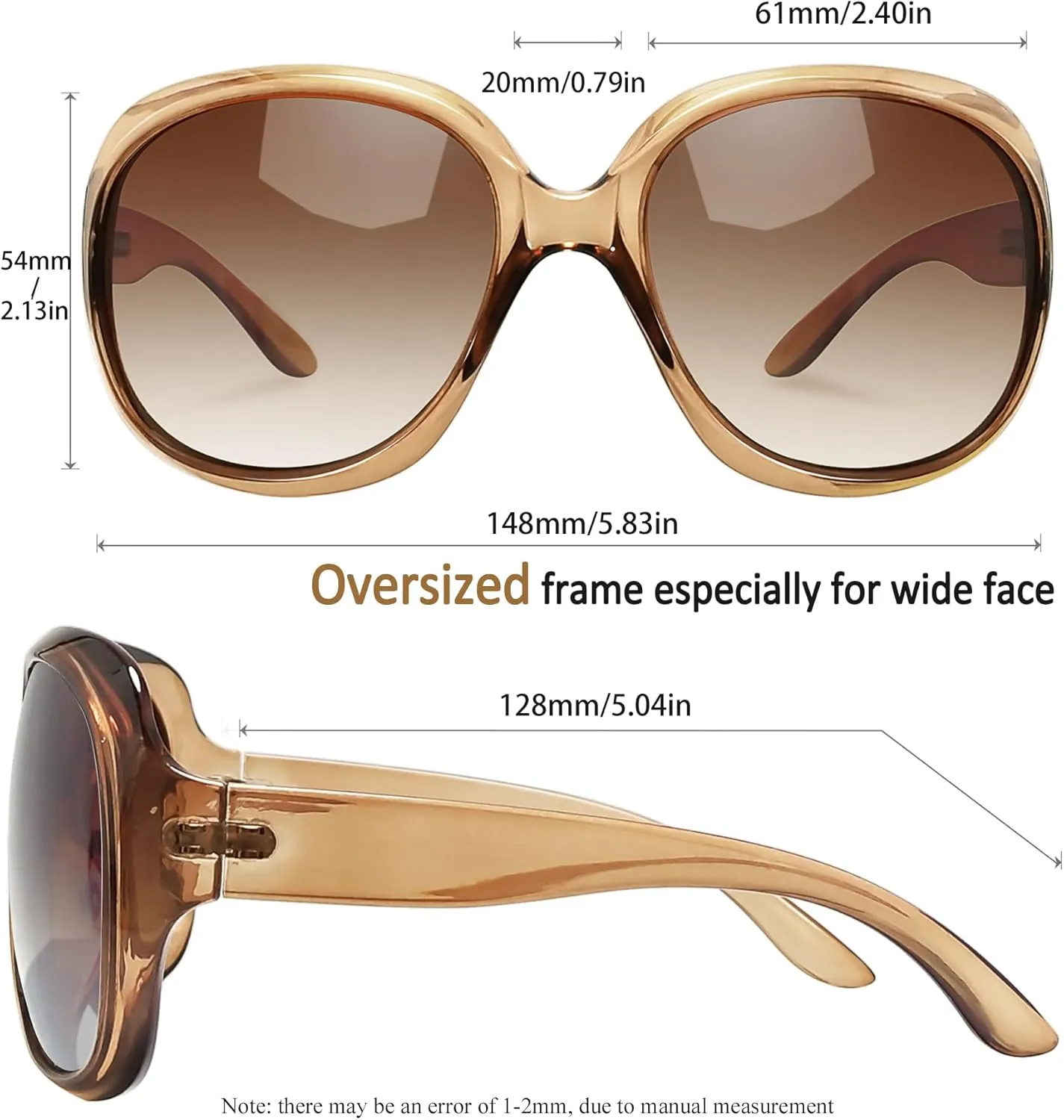 Joopin Oversized Sunglasses Womens Trendy Polarized Large Driving Sun Glasses Ladies UV Protective Big Sunnies Shades
