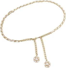 JSEIAJB Wearing Waist Chain Women's Dress Shirt Decoration Versatile Waist Closing Pearl Pendant Chain