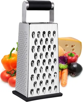 Kaishun Cheese Grater, Box Grater for Cheese Stainless steel Vegetable Slicer Food Shredder 4-sided Convenience Gadgets for kitchen