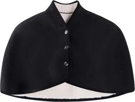 Keep Warm Shoulder Brace Winter Faux Lamb Wool Shoulder Protective Shawl Neck Back Warmer Wrap Cape for Old People, Maternity, Weak Person