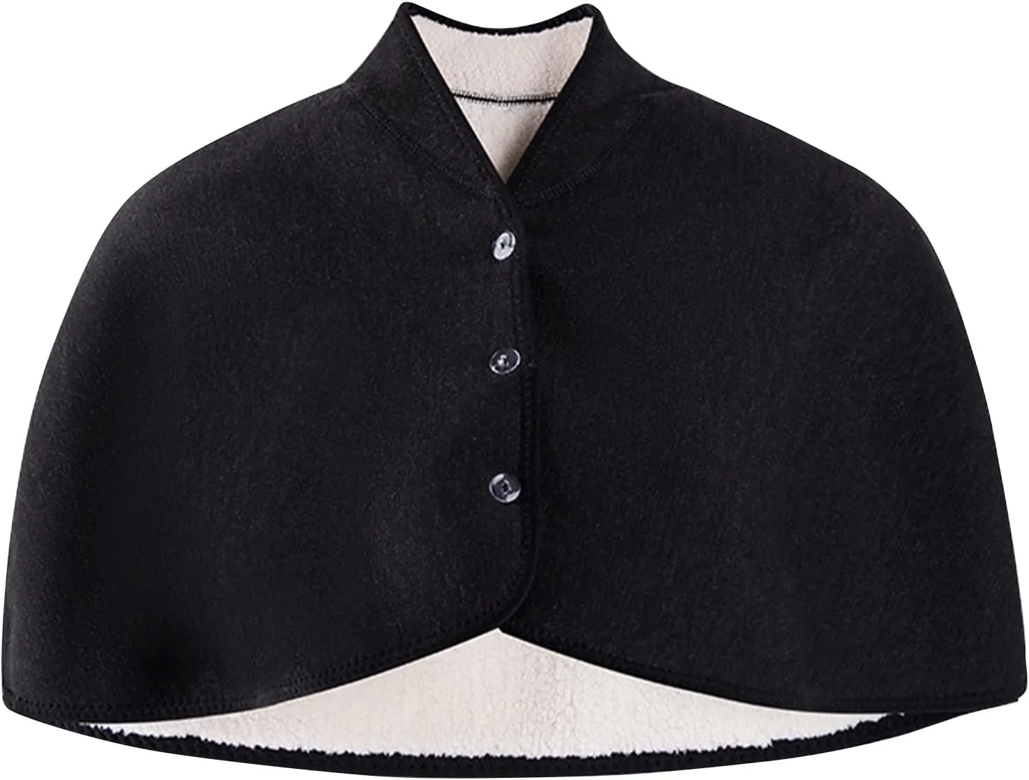 Keep Warm Shoulder Brace Winter Faux Lamb Wool Shoulder Protective Shawl Neck Back Warmer Wrap Cape for Old People, Maternity, Weak Person