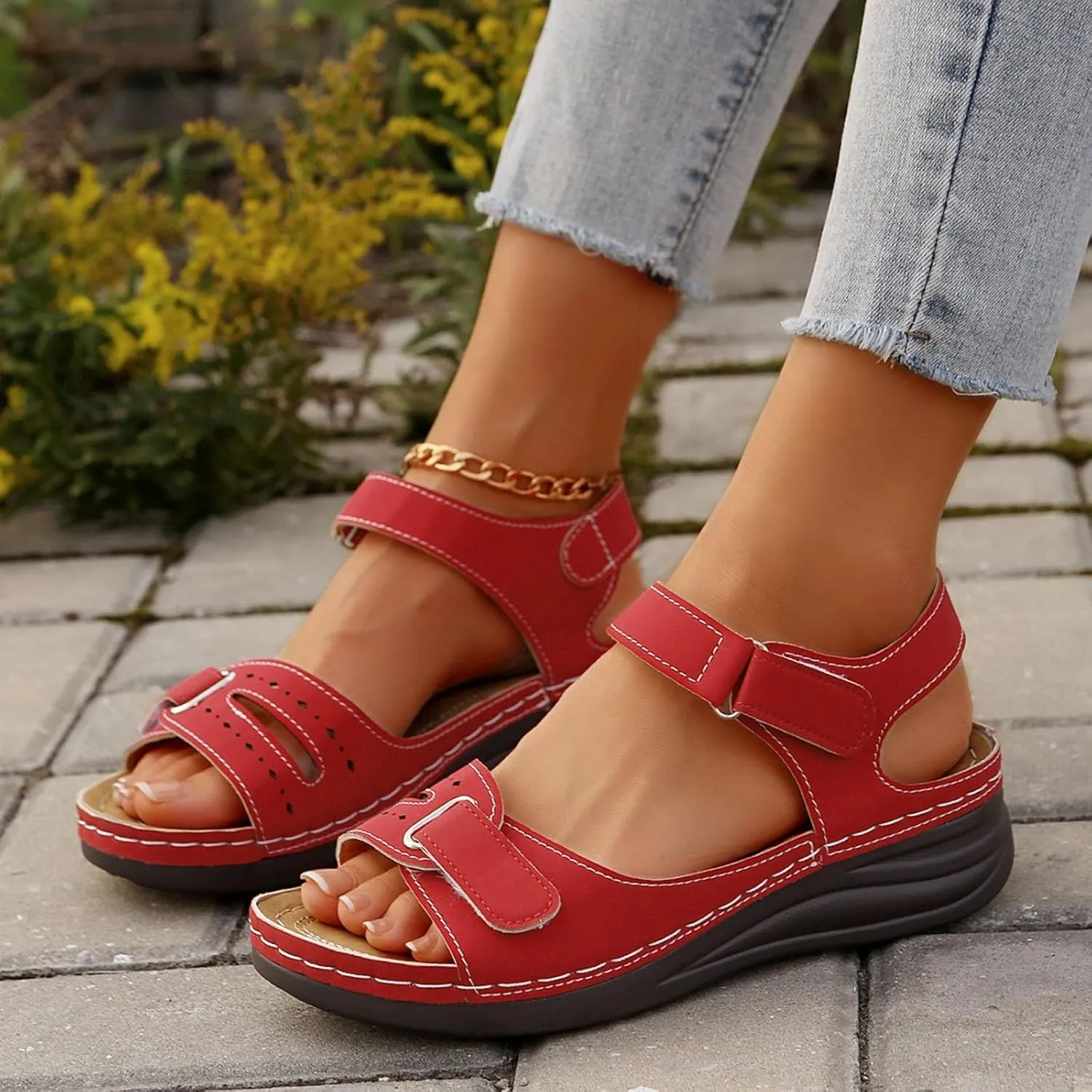 Ladies Flat Sandals Linen Vintage Cover Heel Espadrille Closed Toe Covered Beach Flat Toe Ankle Wrap Classic Lace Up Dressy Summer Spring Retro Work Office 2025 Solid Falt Trendy Heel