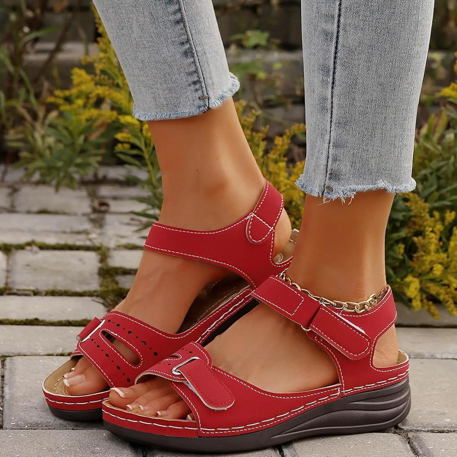Ladies Flat Sandals Linen Vintage Cover Heel Espadrille Closed Toe Covered Beach Flat Toe Ankle Wrap Classic Lace Up Dressy Summer Spring Retro Work Office 2025 Solid Falt Trendy Heel