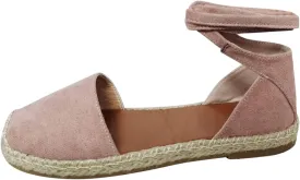 Ladies Flat Sandals Linen Vintage Cover Heel Espadrille Straw Solid Closed Toe Covered Beach Flat Toe Ankle Wrap,Classic Lace Up Summer Falt Strap Retro Black Dressy Shoes