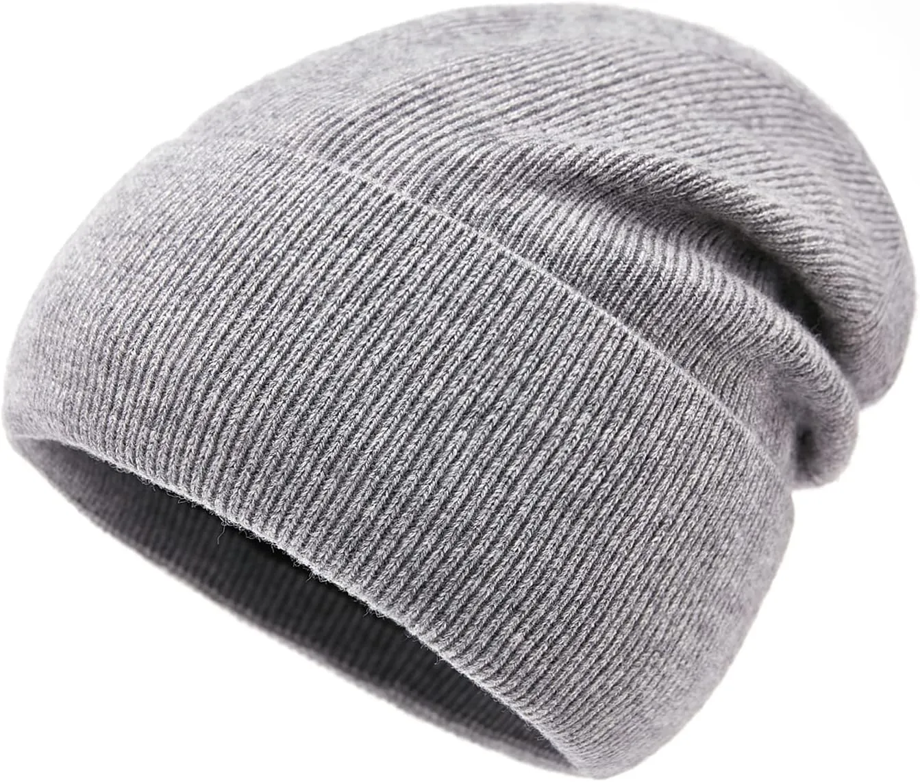 Lallier 100% Merino Wool Beanie with Fleece Lining for Men and Women, Pure Wool Ribbed Knit Warm Winter Hat with Gift Box
