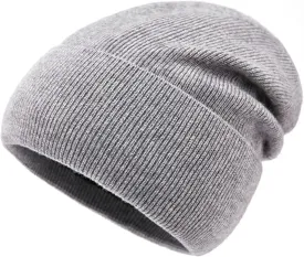 Lallier 100% Merino Wool Beanie with Fleece Lining for Men and Women, Pure Wool Ribbed Knit Warm Winter Hat with Gift Box