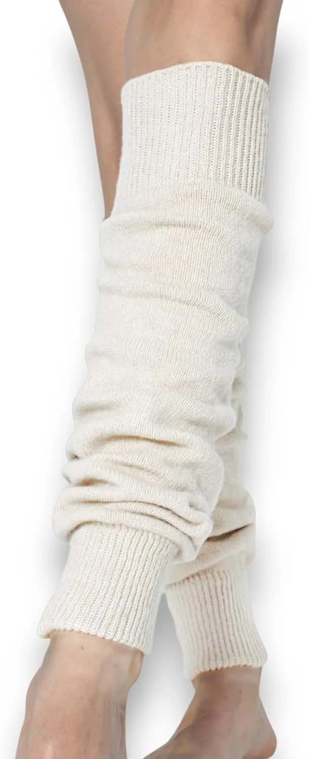 Lambswool Winter Leg Warmers For Women Natural Wool Footless Thick Long Socks