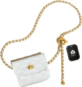 Leather Chain Belt Bag for Women Mini White Crossbody Waist Purse Fanny Pack Fashion Evening Clutch Detachable
