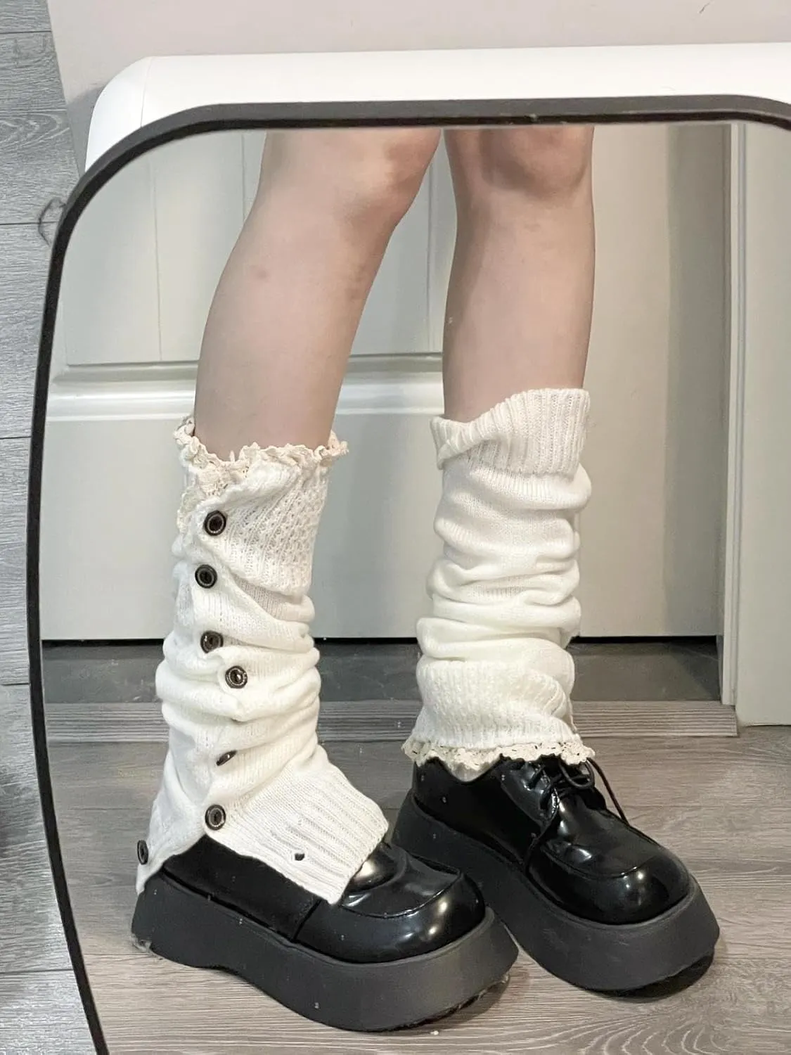 Leg Warmer Y2K Button Leg Sleeves Sweetheart With Thin Breathable Leg Socks