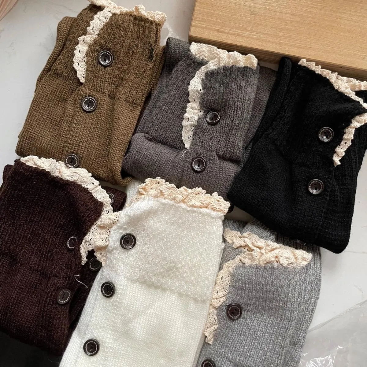 Leg Warmer Y2K Button Leg Sleeves Sweetheart With Thin Breathable Leg Socks