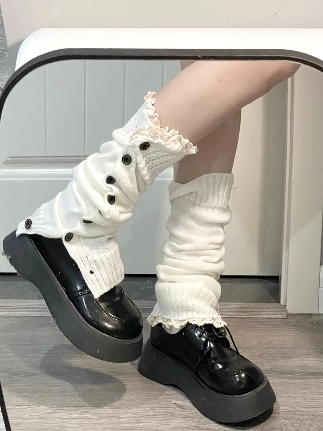 Leg Warmer Y2K Button Leg Sleeves Sweetheart With Thin Breathable Leg Socks
