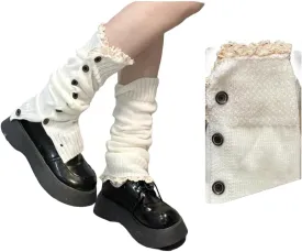 Leg Warmer Y2K Button Leg Sleeves Sweetheart With Thin Breathable Leg Socks