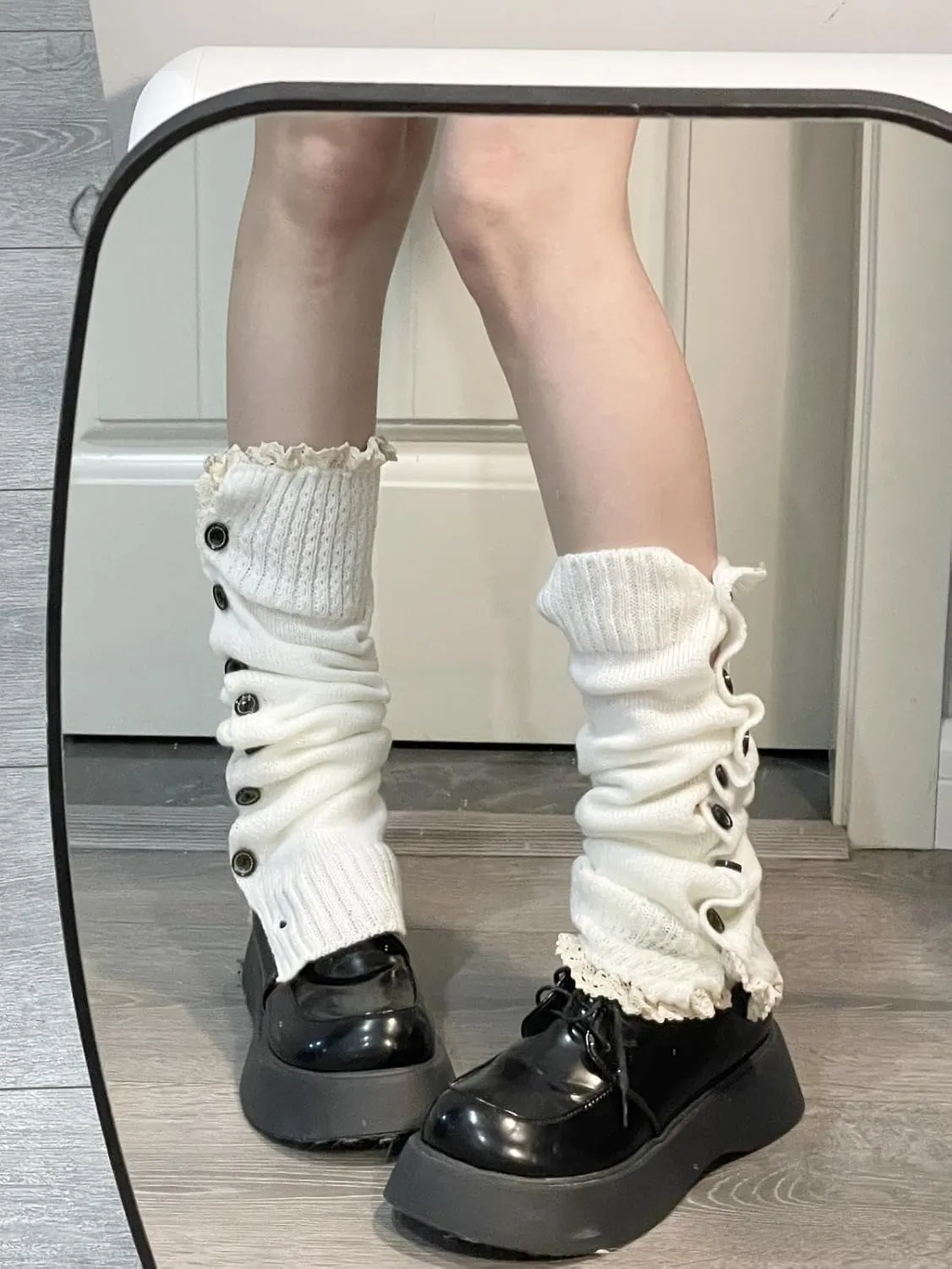 Leg Warmer Y2K Button Leg Sleeves Sweetheart With Thin Breathable Leg Socks