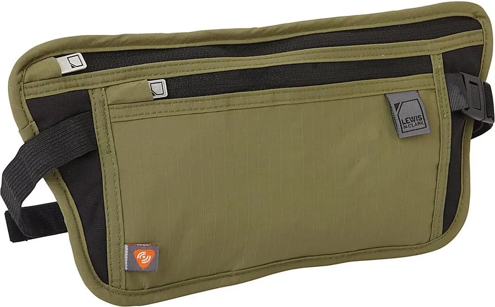 Lewis N. Clark RFID Blocking Money Belt Travel Pouch Waist Stash   Credit Card, Id, Passport Holder for Women & Men