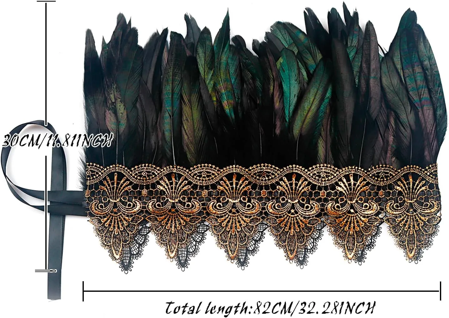 L'VOW Victorian Natural Feather Poncho Capelet Shrug Wrap Lace Collar Shoulder Halloween Witch Shawl Costumes