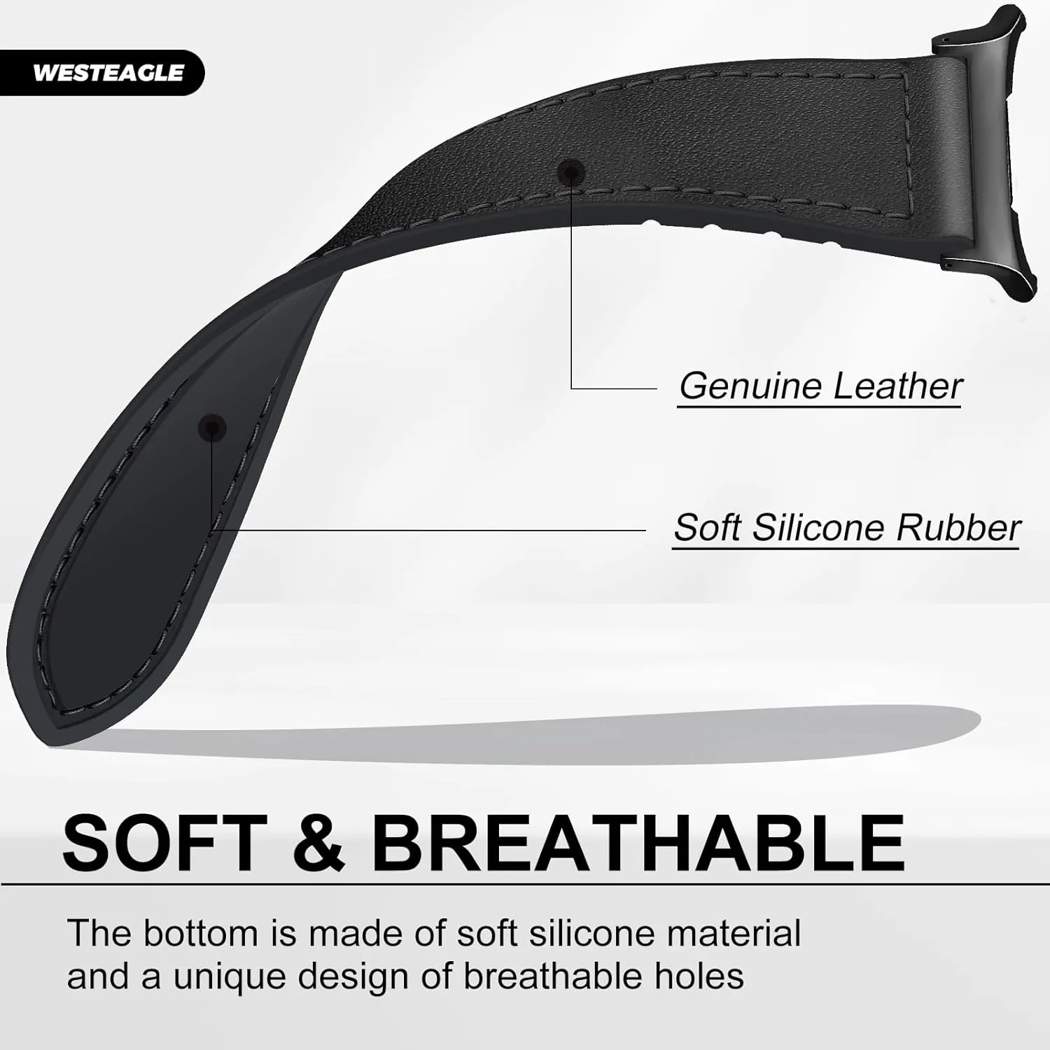 Magnetic Genuine Leather Watch Band Compatible with Google Pixel Watch 2 3 1 41mm Magnetic Buckle Design Adjustable Classic Wristbands Accessories Replacement Straps for Men and Women