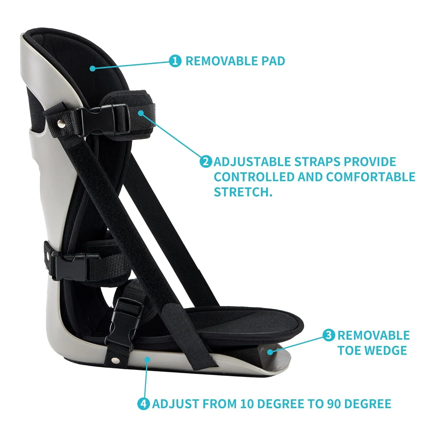 Medibot Sleeping Stretch Boot-Plantar Fasciitis Night Splint Leg Support Brace, Comfortable and Adjustable, Fits Right or Left Foot for Achilles Tendonitis, Heel, Bone Spurs, Calf Stretching(Medium)