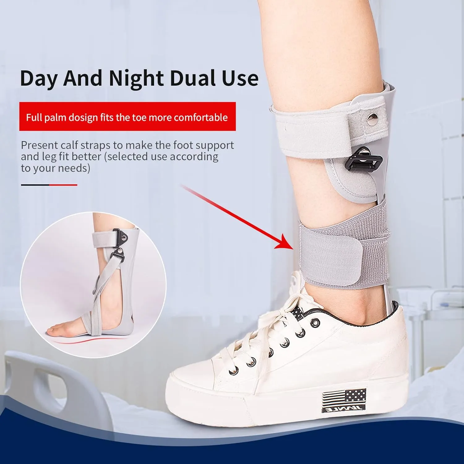 Medical Afo Foot Drop Brace Splint Ankle Foot Orthosis AFO Walking with Shoes or Sleeping for Men Women Stroke Hemiplegia Foot Drop Postural Correction Brace Large-Right