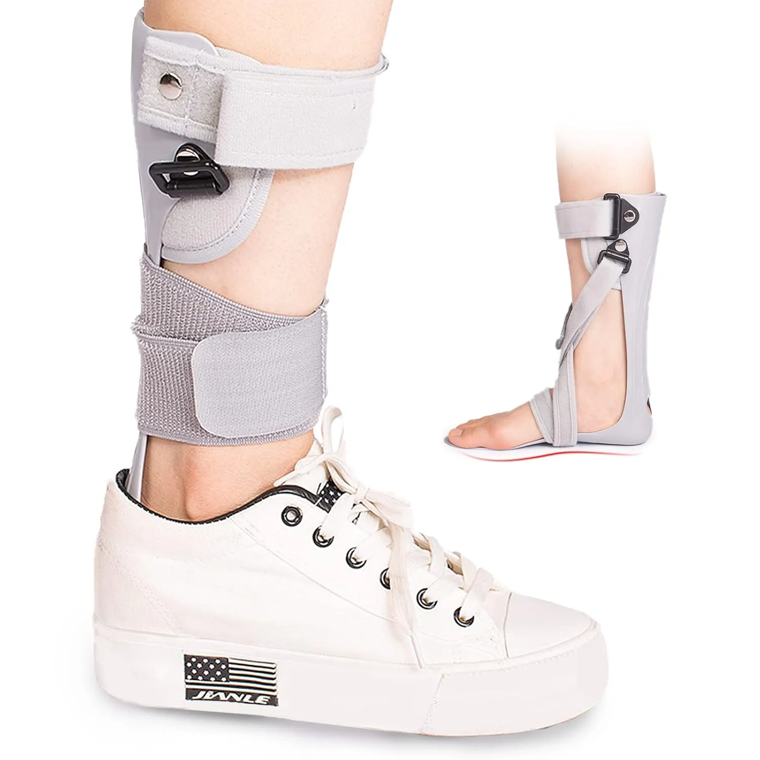 Medical Afo Foot Drop Brace Splint Ankle Foot Orthosis AFO Walking with Shoes or Sleeping for Men Women Stroke Hemiplegia Foot Drop Postural Correction Brace Large-Right