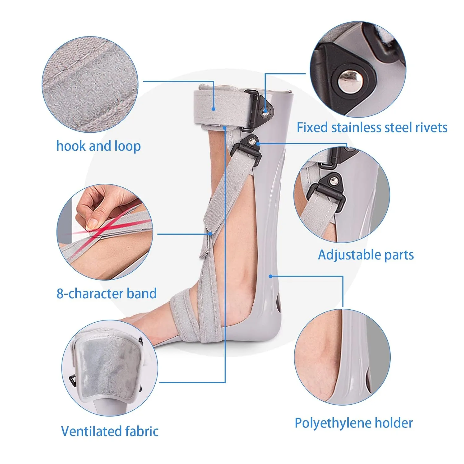 Medical Afo Foot Drop Brace Splint Ankle Foot Orthosis AFO Walking with Shoes or Sleeping for Men Women Stroke Hemiplegia Foot Drop Postural Correction Brace Large-Right