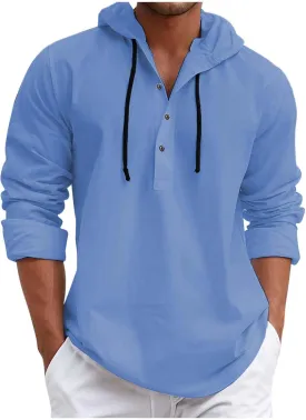 Men's Fleece Hooded Pullover Sweatshirts Workout Cartoon Hoodie for Men Oversized Pockets Trendy Country Sweatshirts