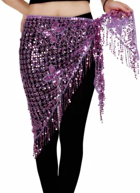 MISI CHAO Belly Dance Hip Scarf - Hip Skirt Belly Dancing Belt Triangle Shawl Tassel Belts Waist Chain for Women/Girls