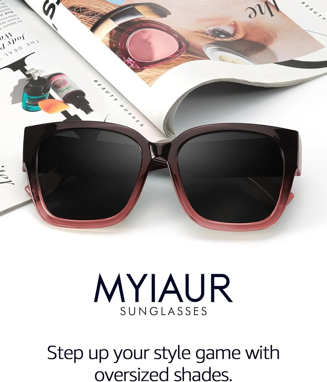 Myiaur Fit Over Sunglasses for Women, Trendy Designer Style Oversized Polarized Sunglasses for Driving with UV400 Protection