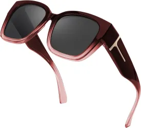Myiaur Fit Over Sunglasses for Women, Trendy Designer Style Oversized Polarized Sunglasses for Driving with UV400 Protection
