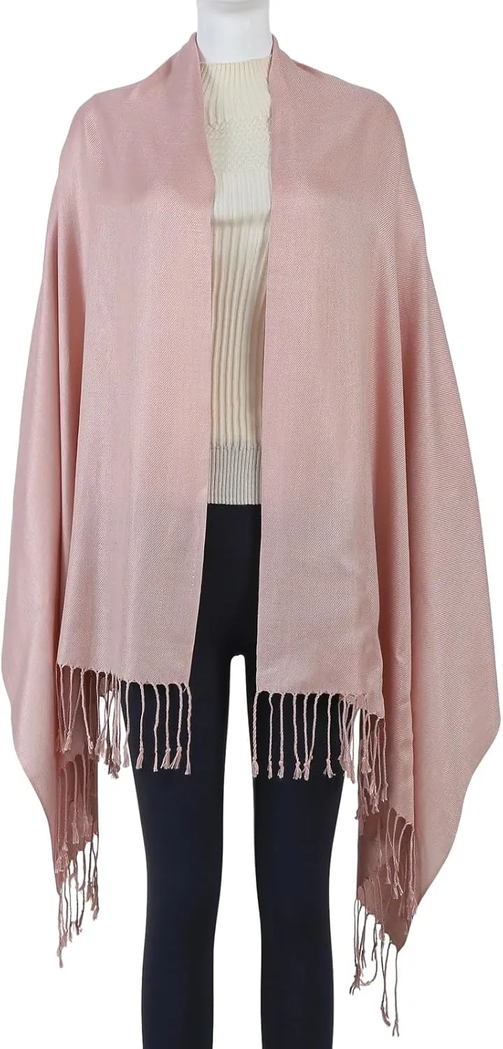 Pashmina Feel Shawl Wraps for Women Evening Dresses and Wedding Cover Up Formal Soft Silky Rave Scarf Elegant