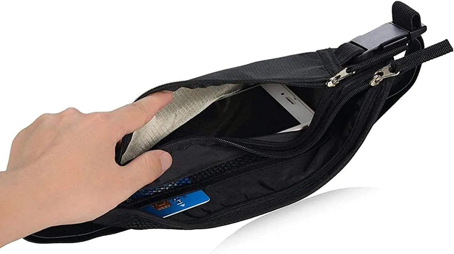 Passport Holder - Money Belt Secure Hidden Travel Wallet Undercover Fanny Pack with RFID Blocking