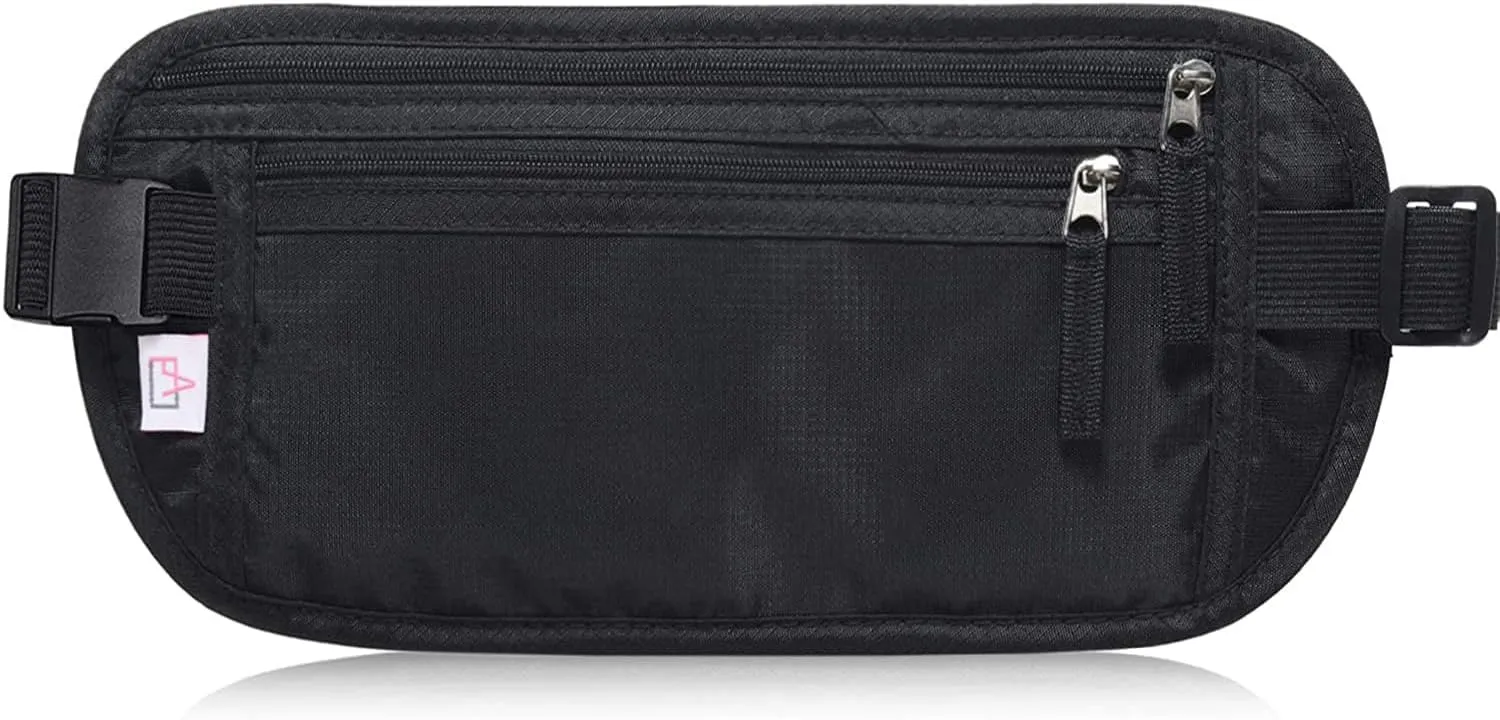 Passport Holder - Money Belt Secure Hidden Travel Wallet Undercover Fanny Pack with RFID Blocking
