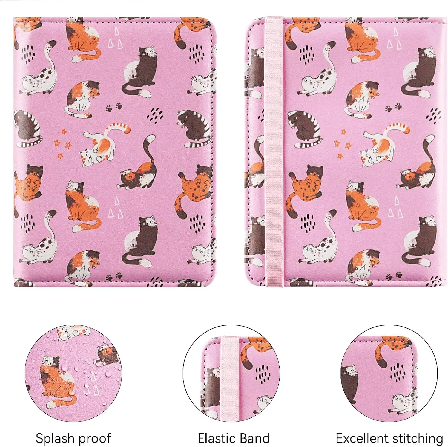 passport holder, passport cover, vaccine card holder, waterproof leather travel wallet with rfid blocking for men/women