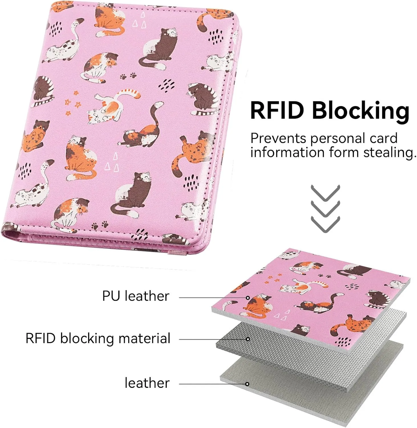passport holder, passport cover, vaccine card holder, waterproof leather travel wallet with rfid blocking for men/women