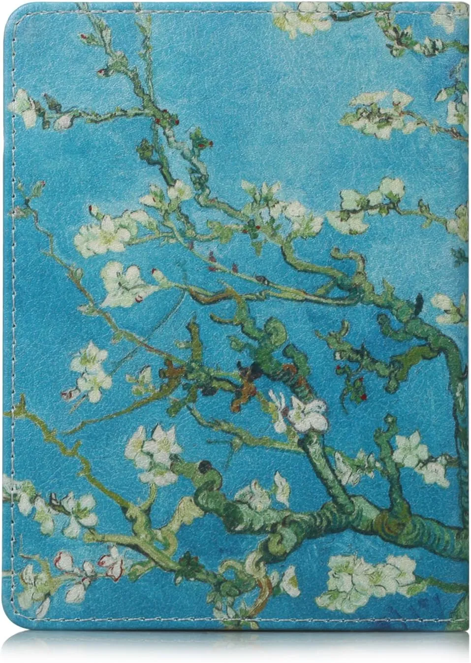 Passport Holder, Slim Travel Wallet RFID Blocking Card Case Passport Cover Protector Travel Essentials with Credit Card Slots Pockets for Women/Men, Almond Blossom Tree