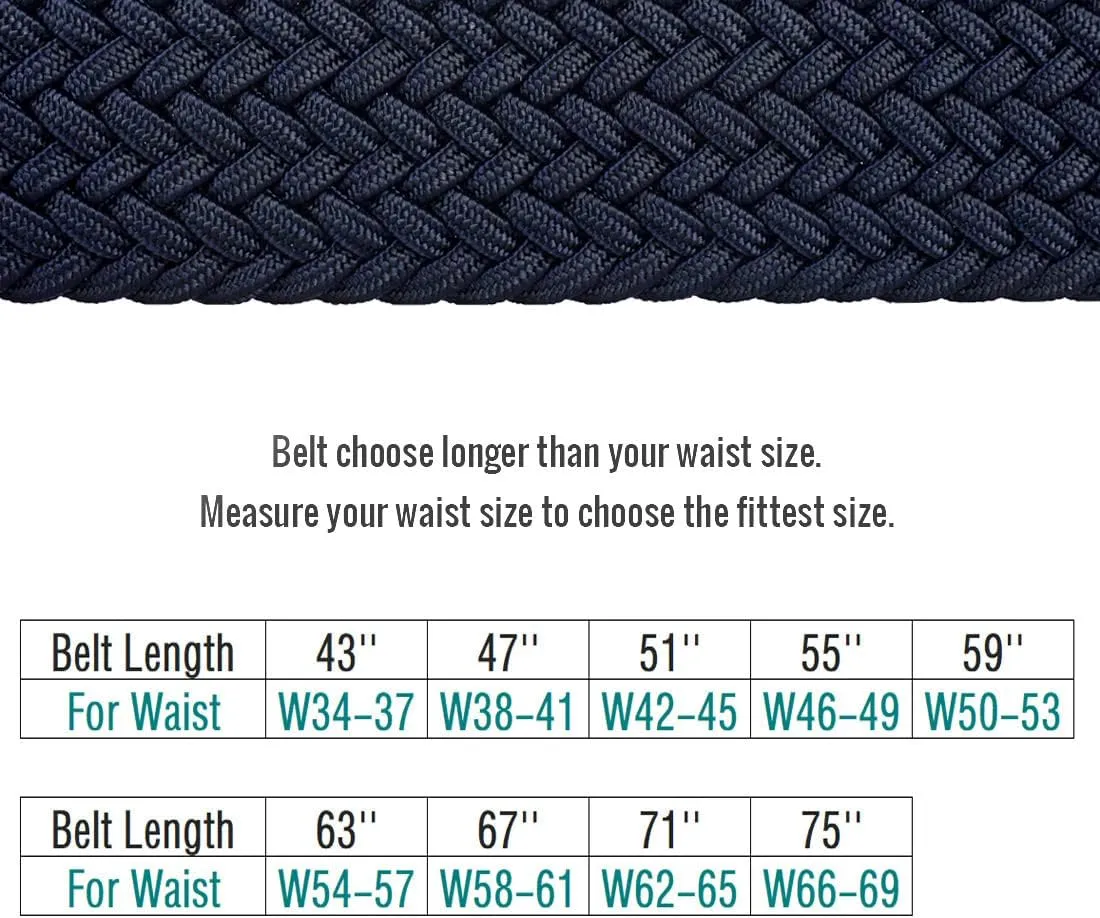 Plus Size 43'' to 75'' Mens Elastic Stretch Belts Big and Tall Belt