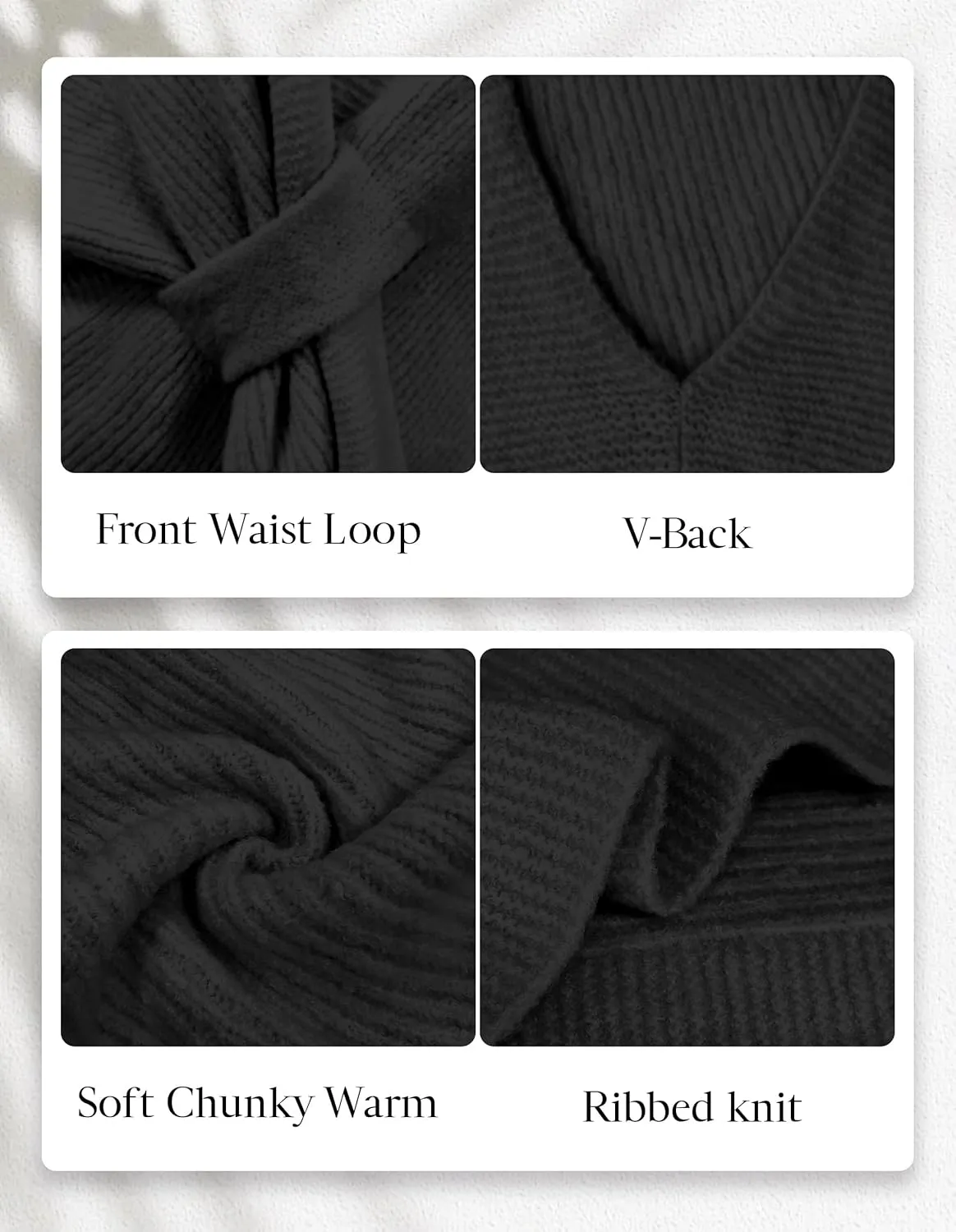 PULI Womens Rib Open Front Shawl Wraps Chunky Knit Ponchos Sweater Travel Scarf Elegant Capes Cardigan for Fall Winter