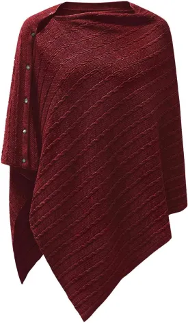 PULI Women's Versatile Knitted Shawls Scarf Poncho Sweater with Buttons Lightweight Spring Summer Fall Wraps
