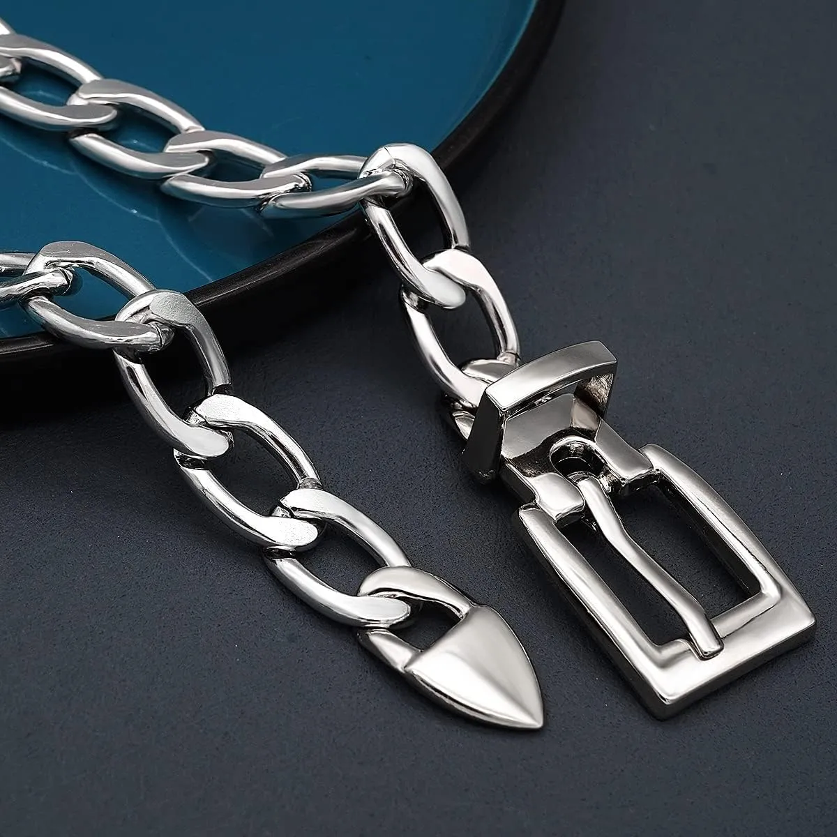 Punk Rock Metal Chunky Waist Chain Belt Buckle Type Jewelry Belly Chain for Women