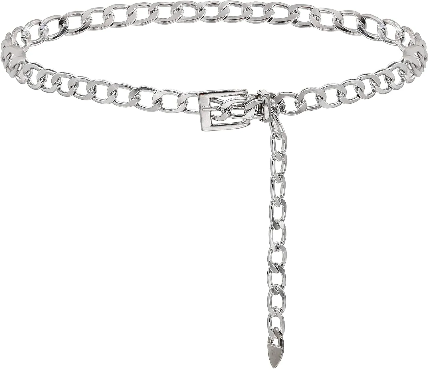 Punk Rock Metal Chunky Waist Chain Belt Buckle Type Jewelry Belly Chain for Women