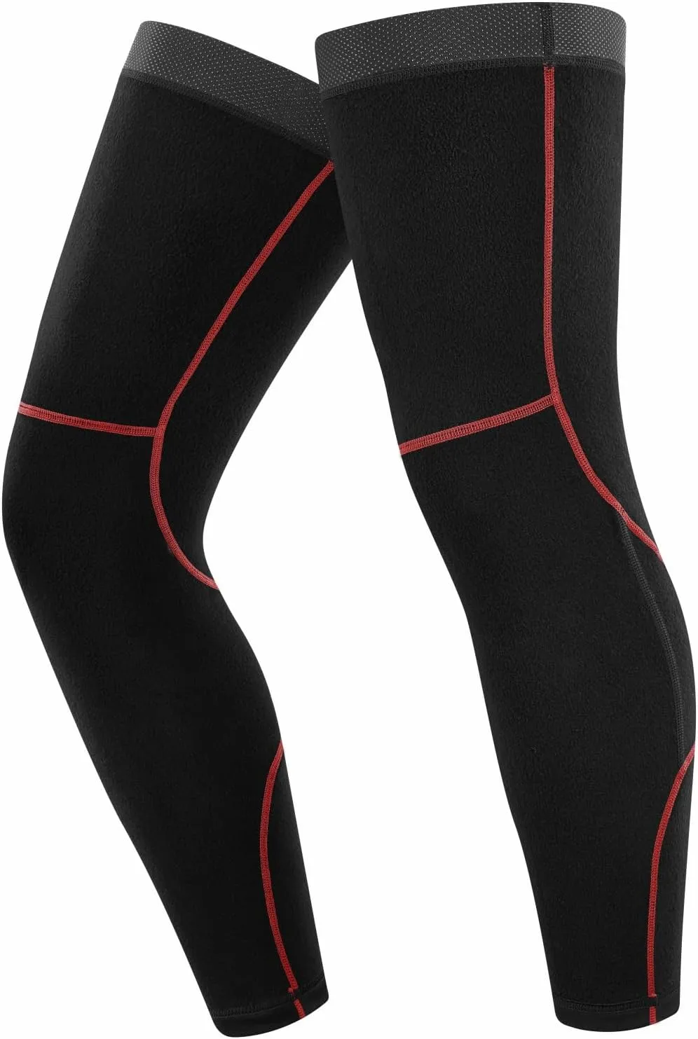 qualidyne Cycling Leg Warmers Fleece Lined Thermal Long Leg Sleeves Cycling Bicycle MTB Riding Leg Warmers