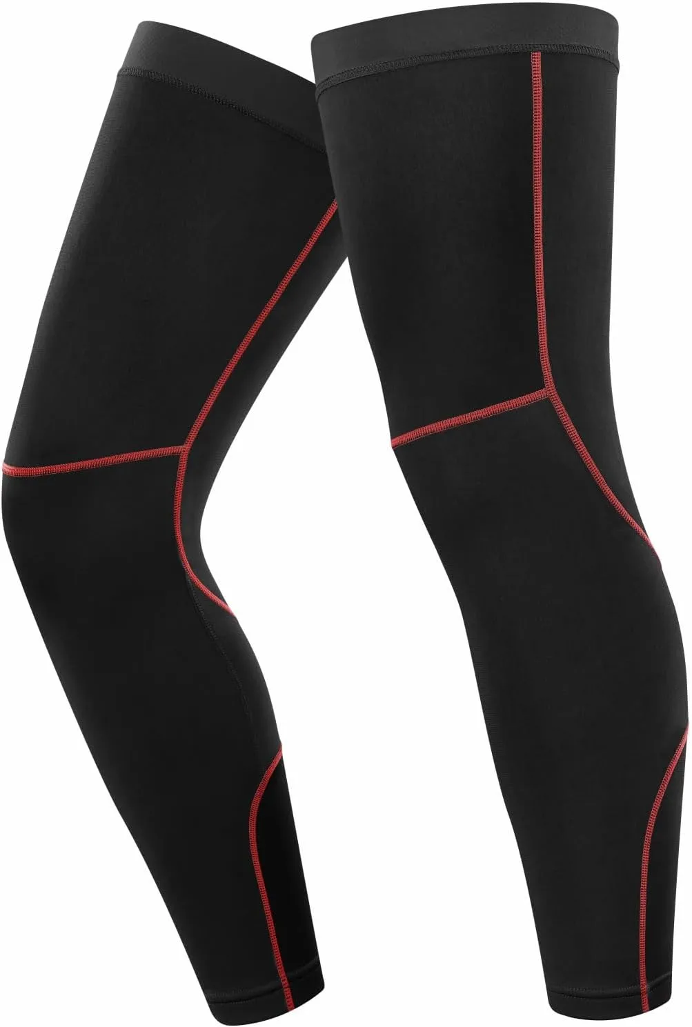 qualidyne Cycling Leg Warmers Fleece Lined Thermal Long Leg Sleeves Cycling Bicycle MTB Riding Leg Warmers