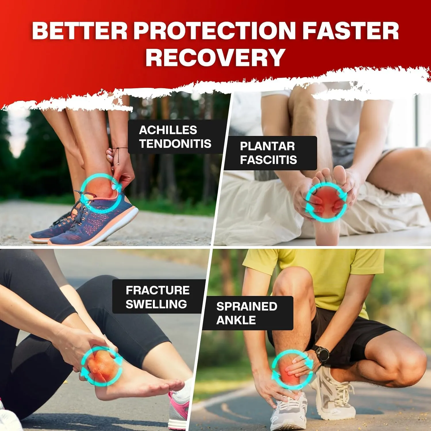 Quick Lace Up Ankle Brace Support for Sprained Ankle Wrap, Plantar Fasciitis Relief and Achilles Tendonitis Wrap, Foot Brace Ankle Stabilizer for Men & Women - S