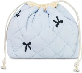Quilted Makeup Bag for Women, Coquette Aesthetic Cosmetic Bag, Cute Travel Toiletry Bag, Cotton Drawstring Pouch for Women and Girls