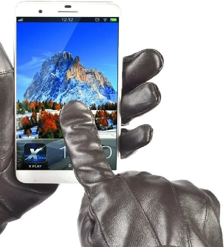 REED Men's Genuine Leather Warm Lined Driving Gloves - Touchscreen Texting Compatible